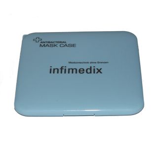 Infimedix Mask Case blau - antibakterielle Schutzbox (Textil, FFP2, Vlies)