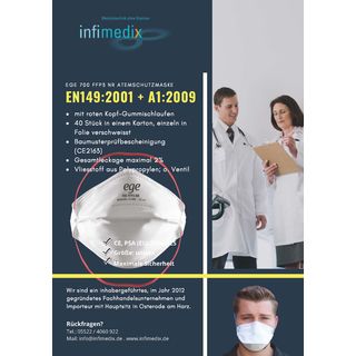 Infimedix Mask Case -blau- mit Atemschutzmaske FFP3 ohne Ventil, EN149:2001+A1:2009 ( 1 Stück )