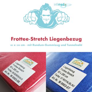 Frottee - Stretch Liegenbezug 80 x 200 cm (royalblau/bordeaux)