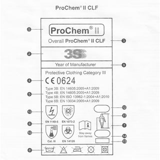 ABC-Schutzanzug ProChem II CLF A B F2-olive, Grösse XL